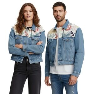 Polo Ralph Lauren XXL Quilted Patchwork Denim Trucker Jacket Authentic RL Unisex